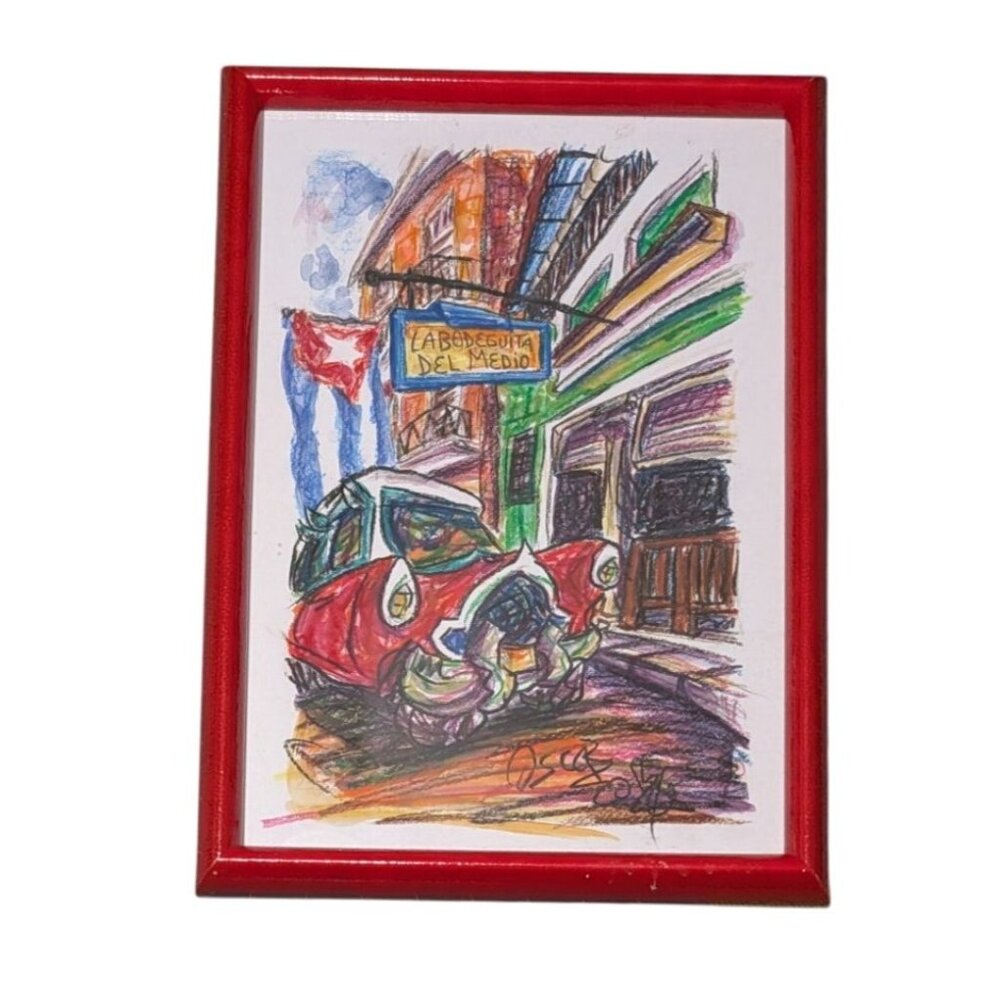 Framed Art by Oscar Caballero Titled La Bodeguita Del Medio Havana Cuba 2015